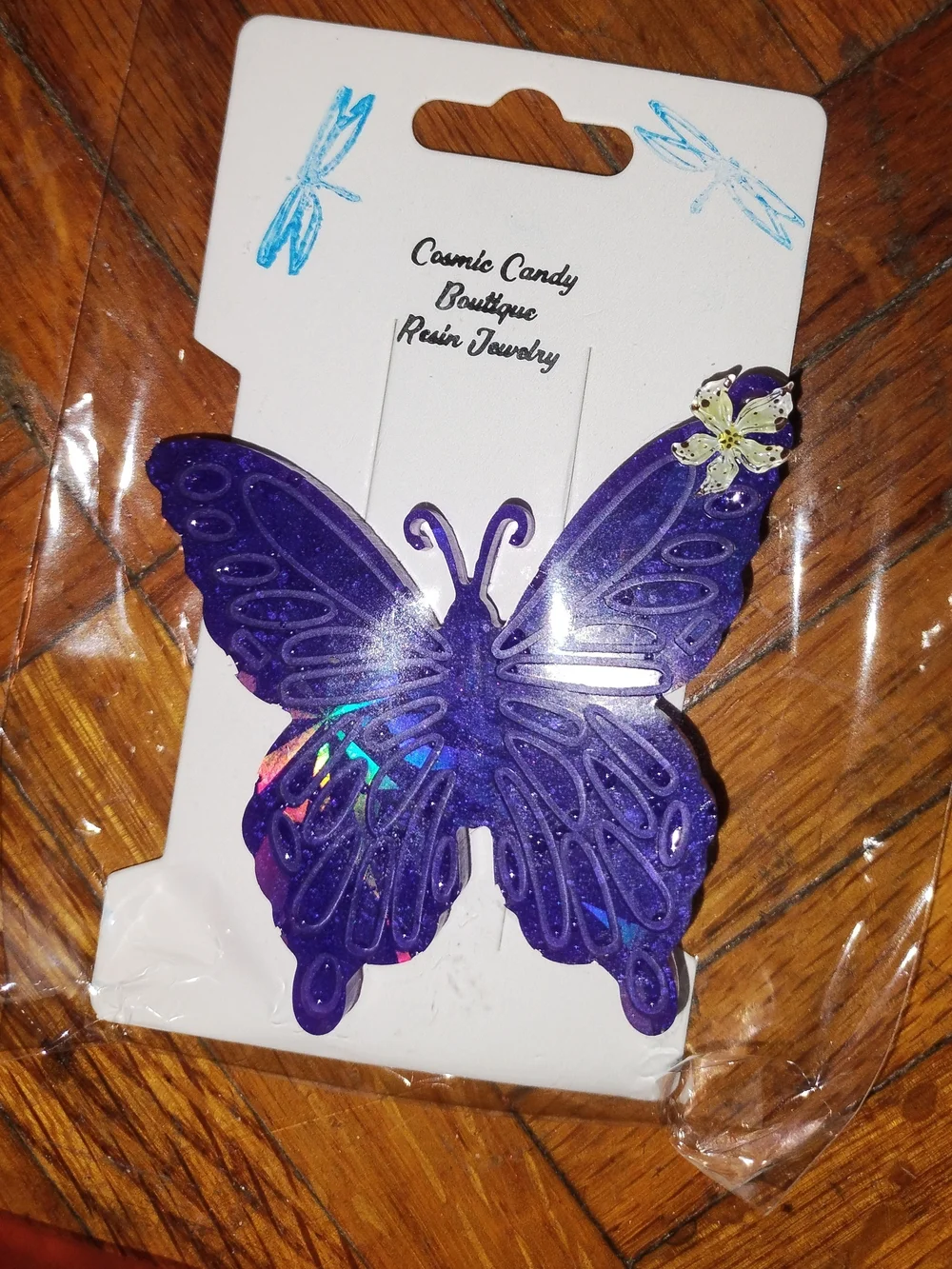 Purple Holographic Butterfly Hair Clip